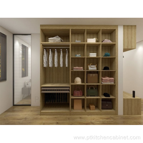 Wood modern bedroom wardrobes walk-in closet